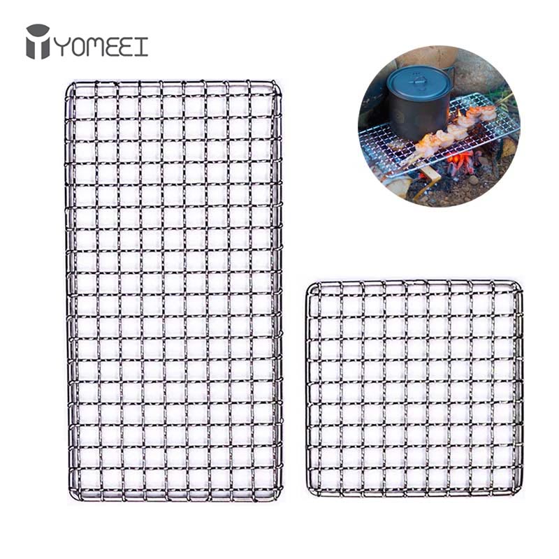 Camping Cooking Mesh - YOMEEI 2Pcs Stainless Steel BBQ Grill