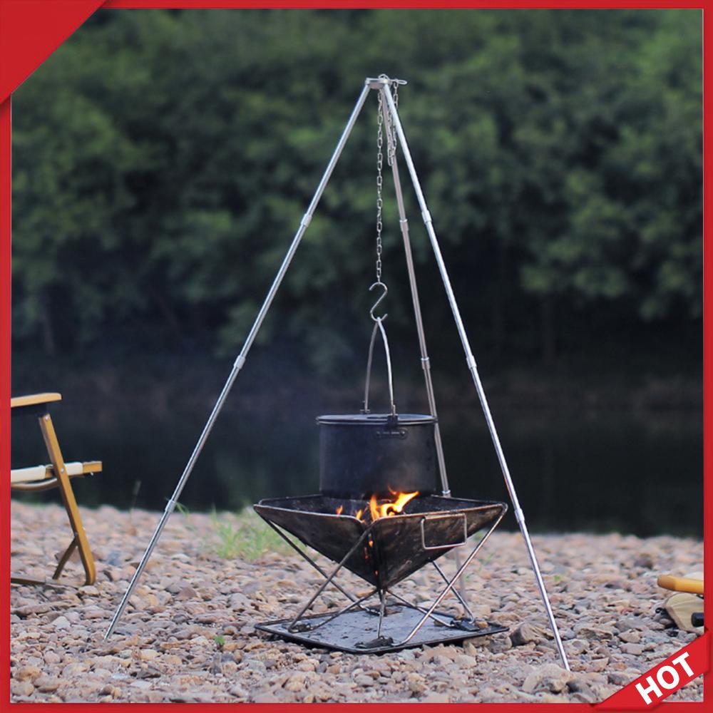 Camping Cooking Pot Tripod - Outdoor Cooking Tripod Portable Detachable Stand