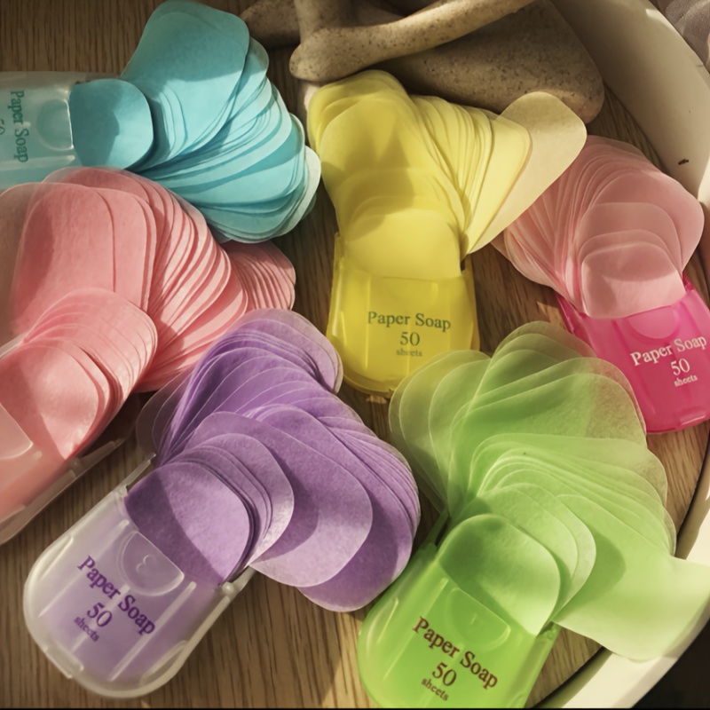Biodegradable Soap Camp - 50pcs Portable Soap Sheets | Unisex-Adult,