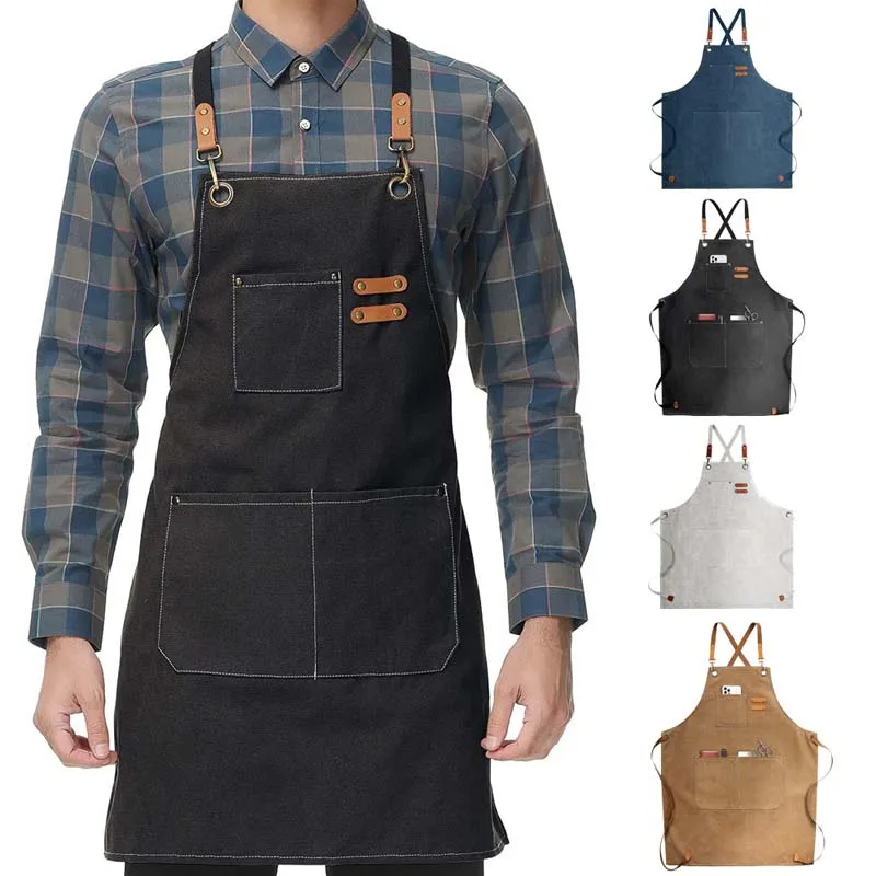 Camping Cooking Apron - Household Canvas Apron Oil-proof Can Wipe