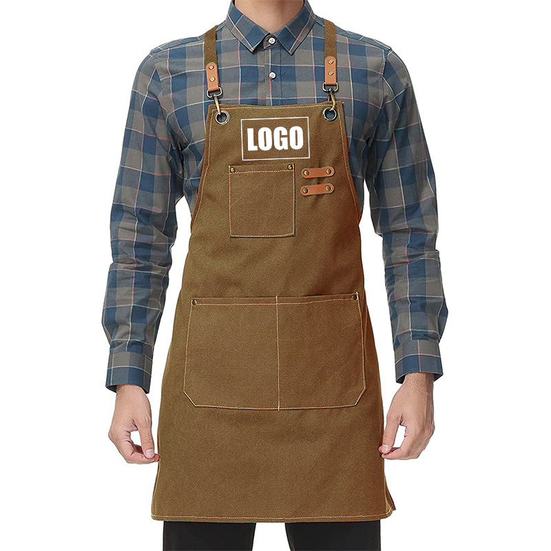 Camping Cooking Apron - Custom Embroidery Logo Kitchen Men and
