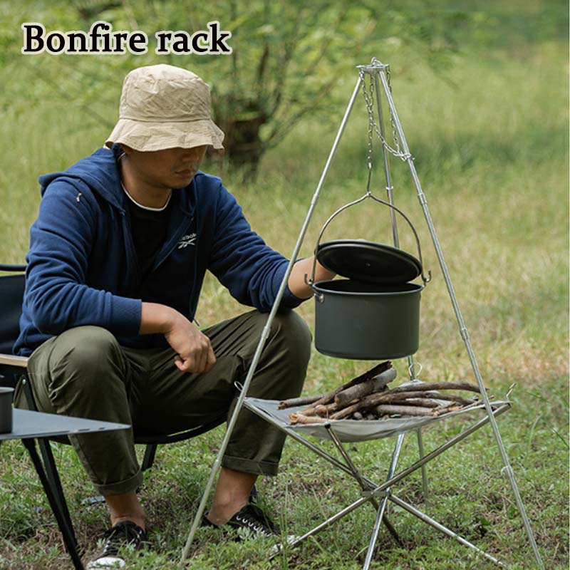 Camping Cooking Pot Tripod - Camping Bonfire Tripod Portable Triangle Support