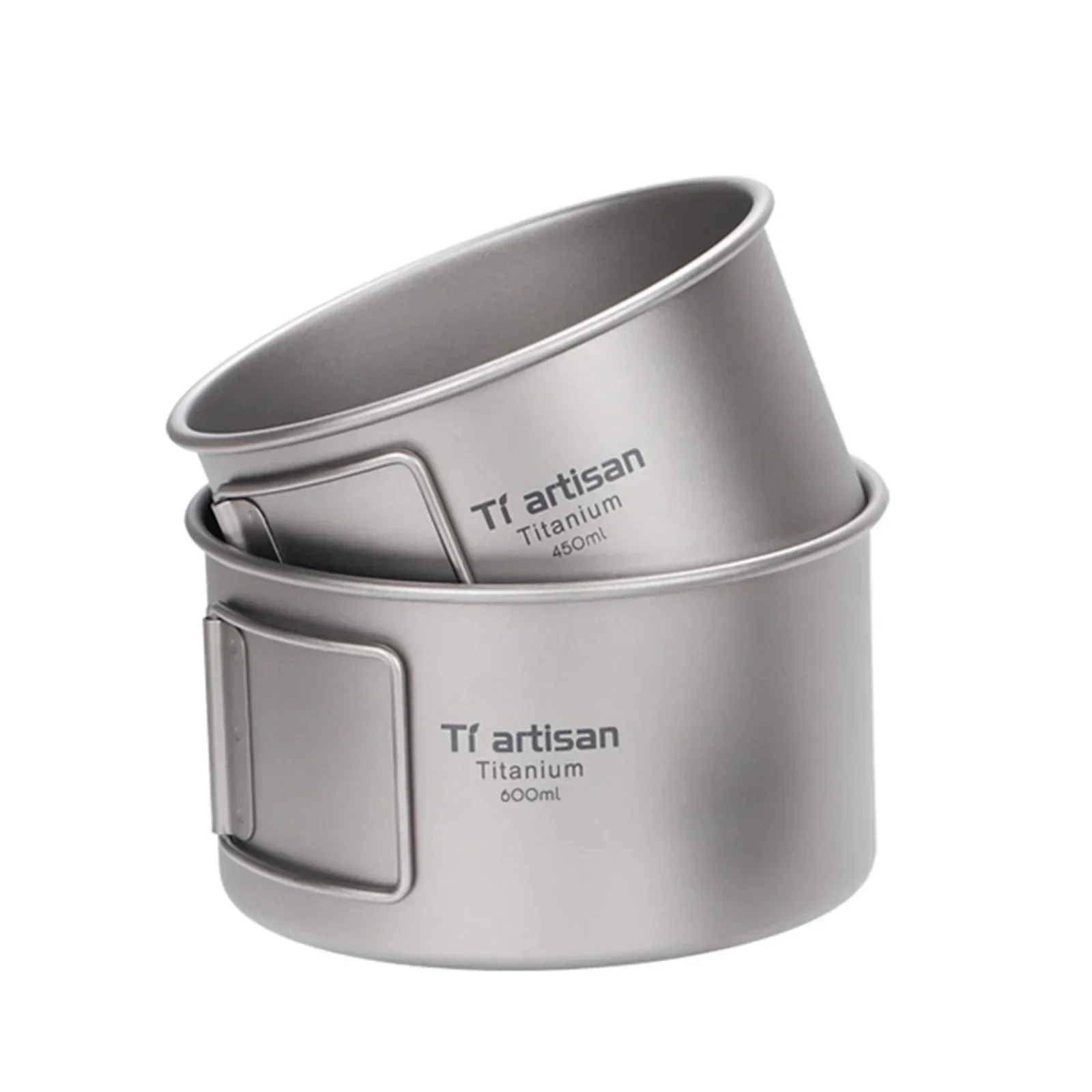 Camping Cooking Container - Titanium Bowl With Folding Handle Camping