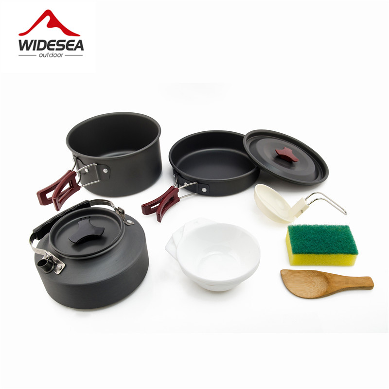 Camping Cooking Kit Box - Widesea Camping Cookware Set Outdoor Pot