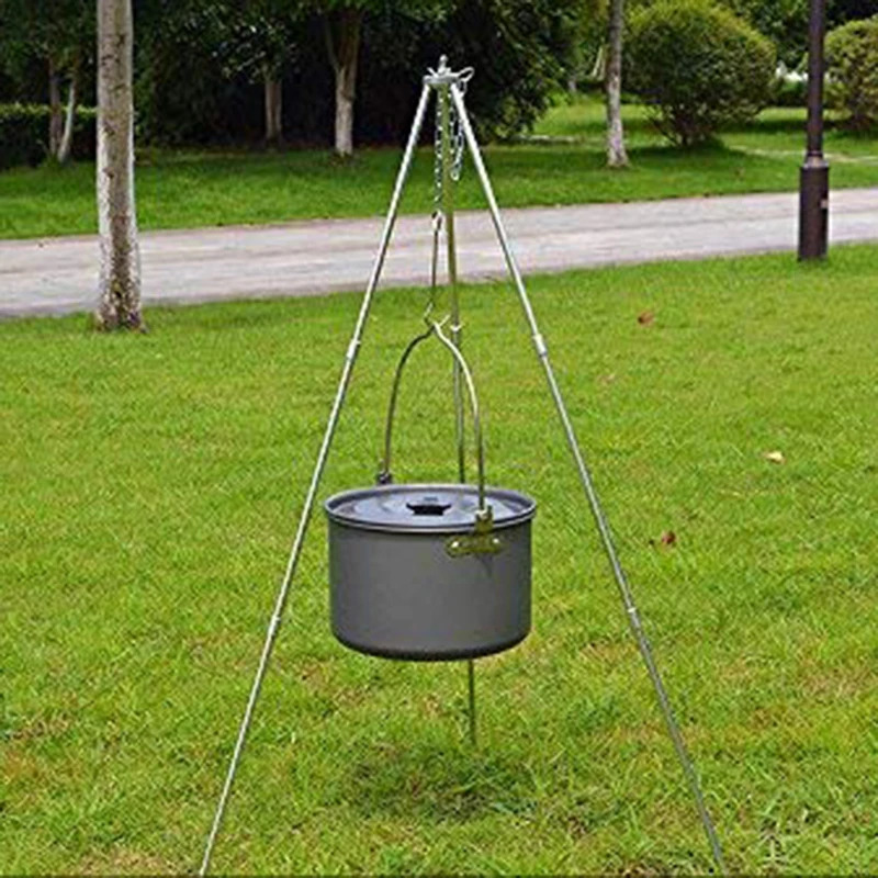 Camping Cooking Pot Tripod - Outdoor Winter Camping Campfire Tripod Portable