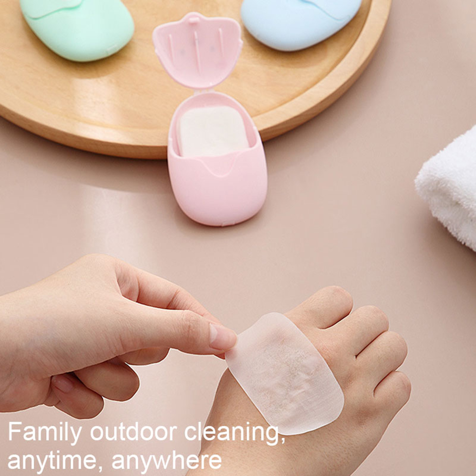Biodegradable Soap Camp - Portable 50pcs Soap Tablets Outdoor Hand
