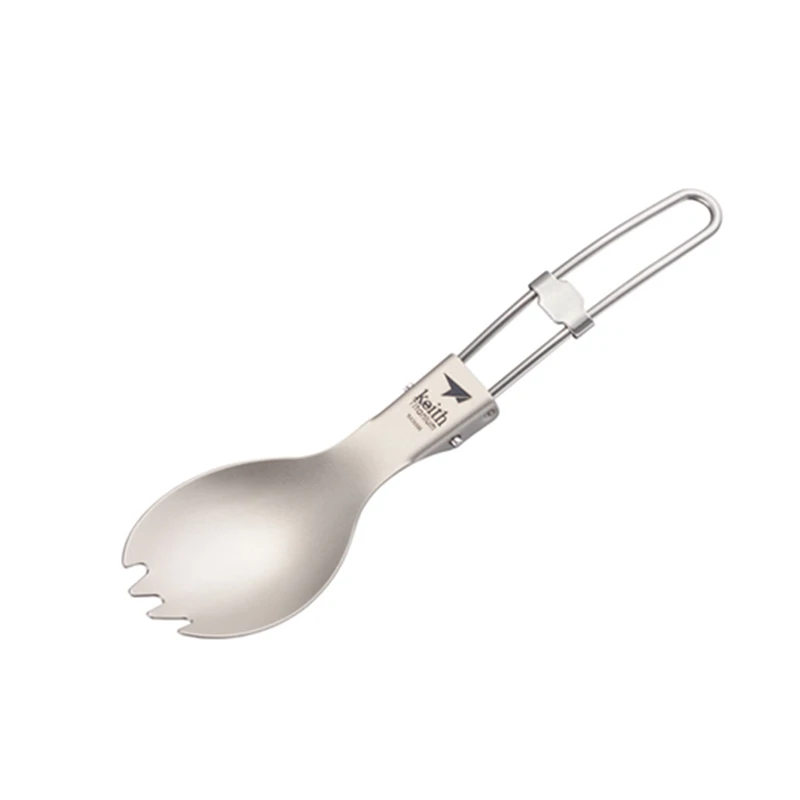 Camping Cooking Tray - Keith Titanium Spork Foldable Handle Healthy