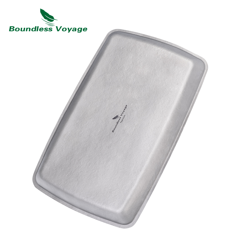 Camping Cooking Plate - Boundless Voyage Titanium Square Plate Camping