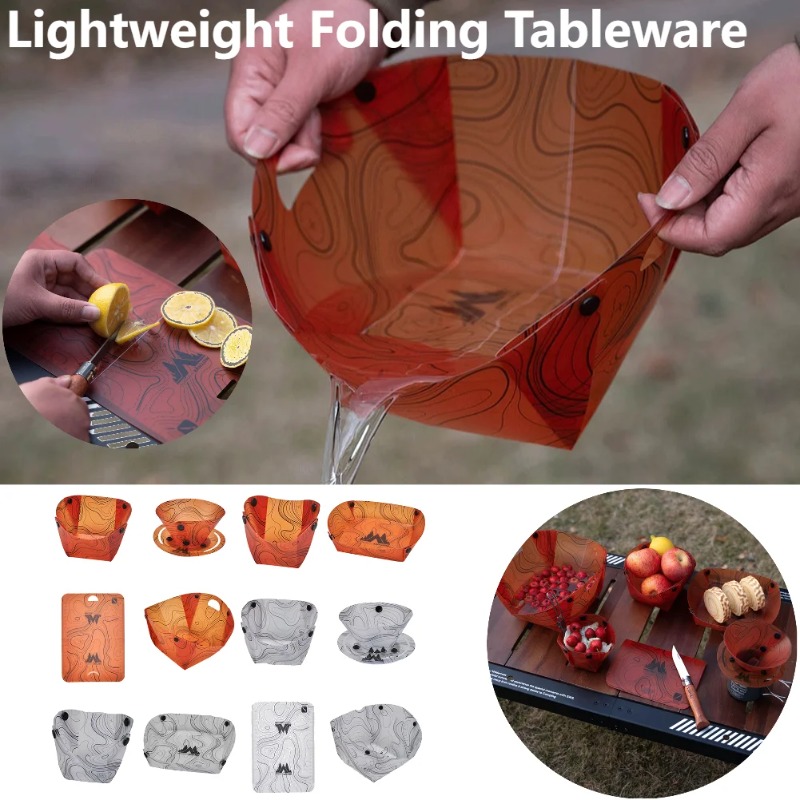 Camping Cooking Plate - Foldable Camping Tableware Portable Bowl Dinner
