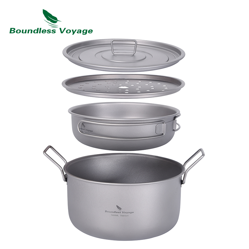 Camping Cooking Gear Set - Boundless Voyage Camping Cooking Pot Multifunctional