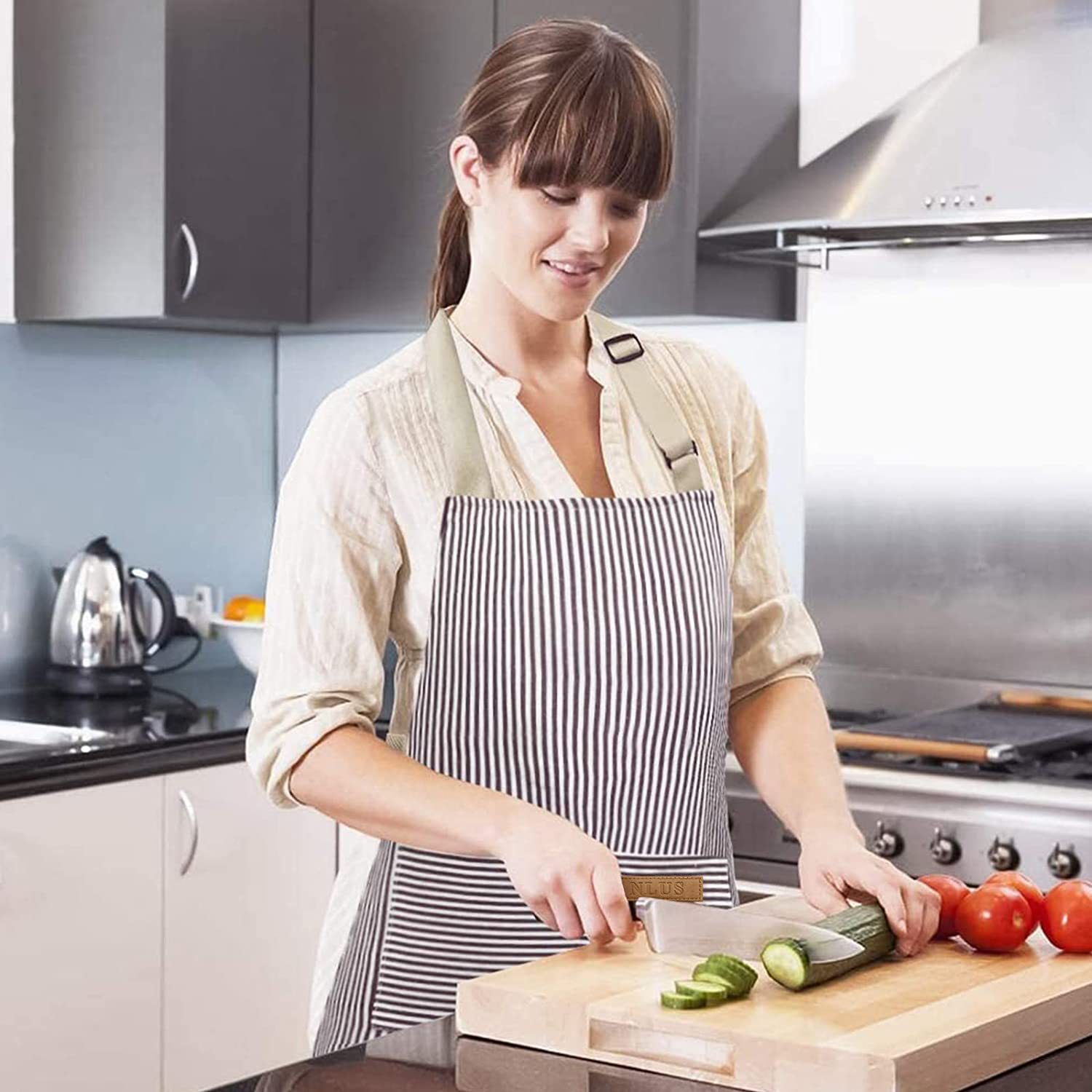 Black White Striped Kitchen Ap - Camping Cooking Apron review and price