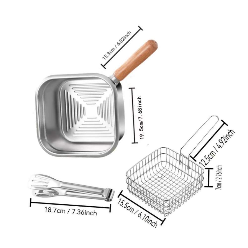 1 Set 316 Stainless Steel Squa - Camping Cooking Set Detachable Handle review and price