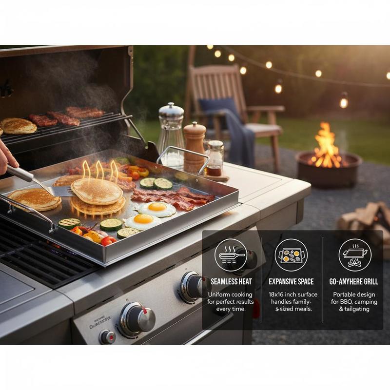 Universal Flat Top Griddle 18x - Camping Cooking Plate review and price