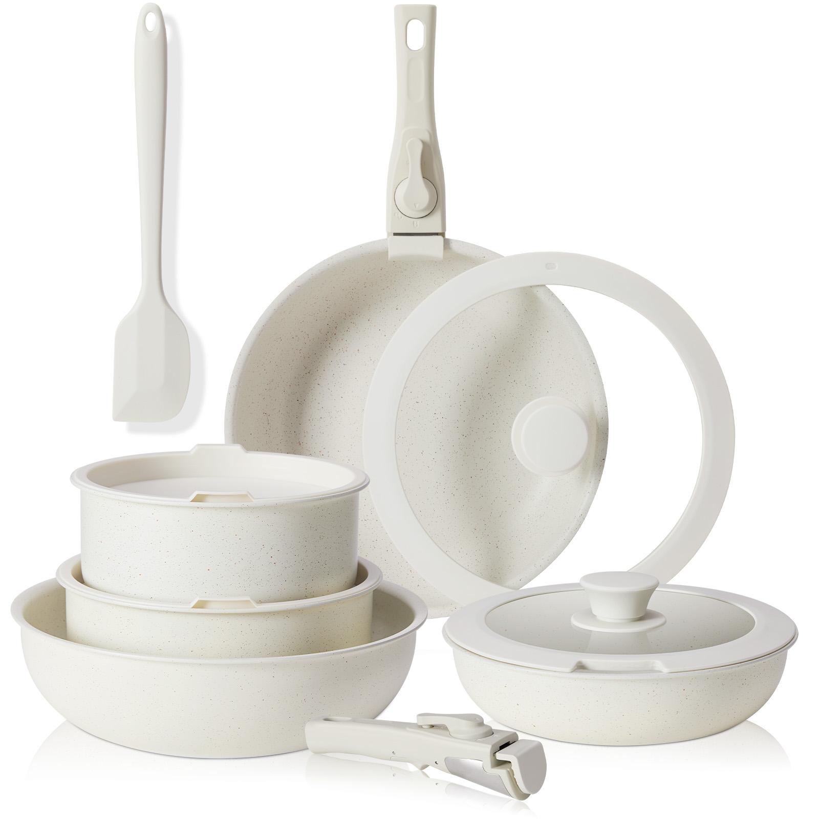 12Pcs Nonstick Pots and Pans S - Camping Cooking Set Detachable Handle review and price