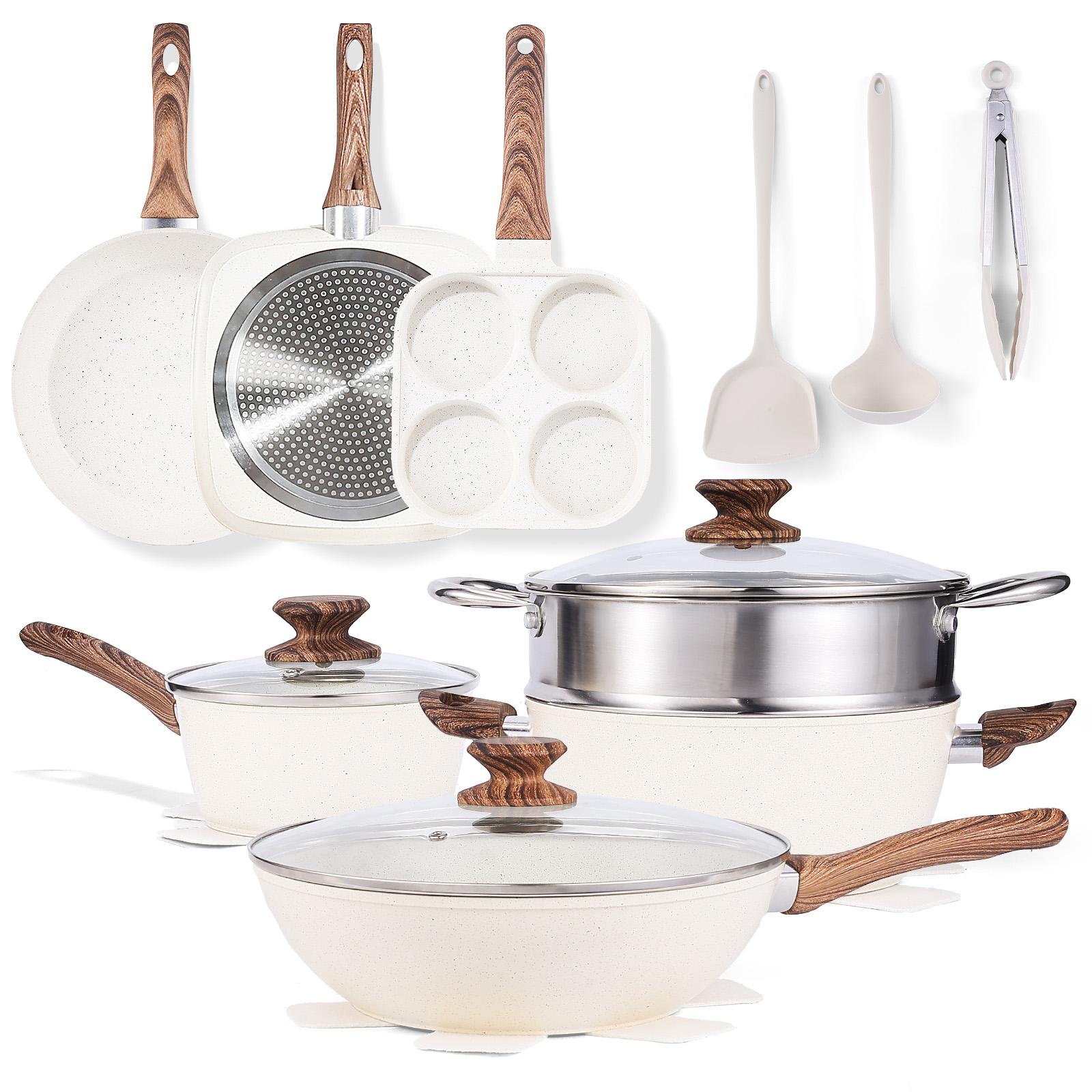 12Pcs Nonstick Pots and Pans S - Camping Cooking Set Detachable Handle review and price