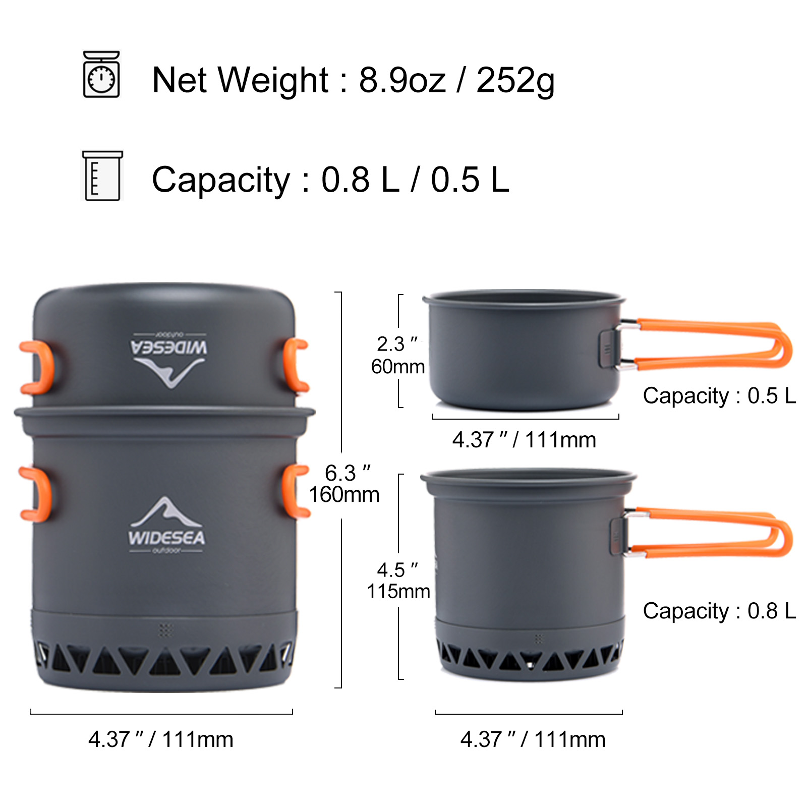Widesea Camping 1.3L 2.3L Cook - Quechua Camping Cooking Set review and price