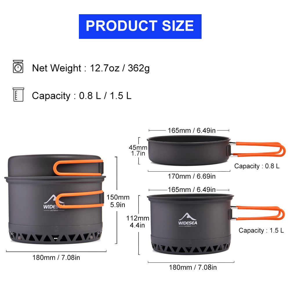 Widesea Camping 1.3L 2.3L Cook - Quechua Camping Cooking Set review and price