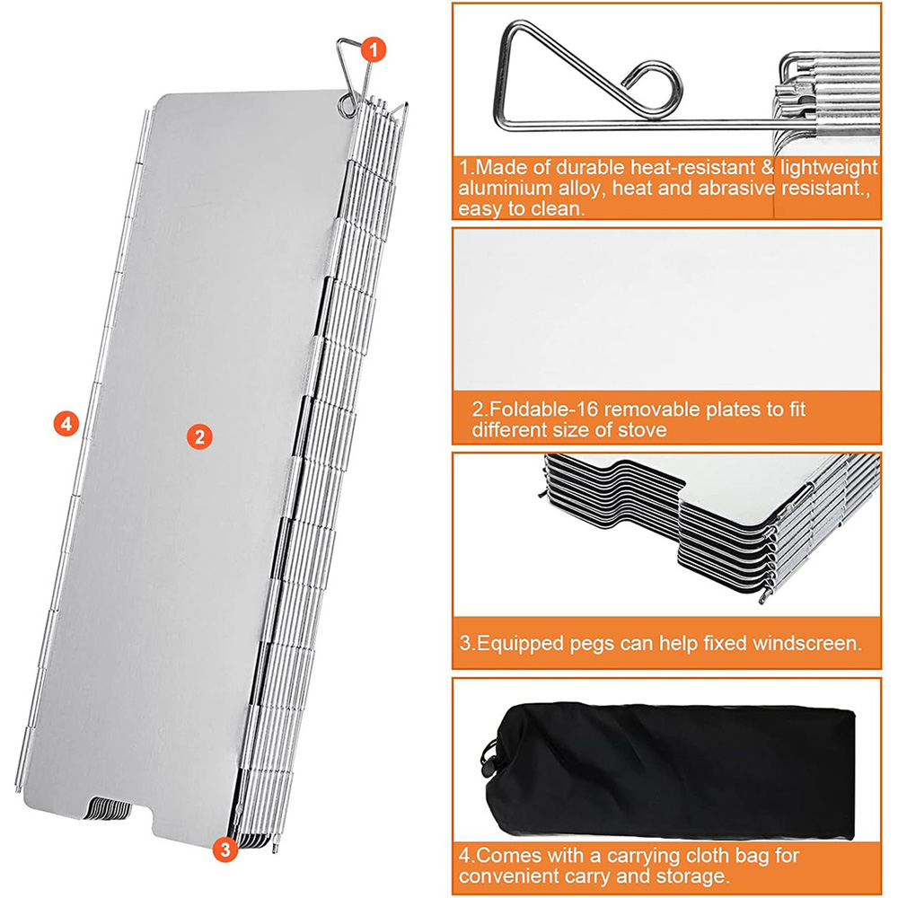 8/9/10/12/14/16 Plates Folding - Camping Cooking Windscreen review and price