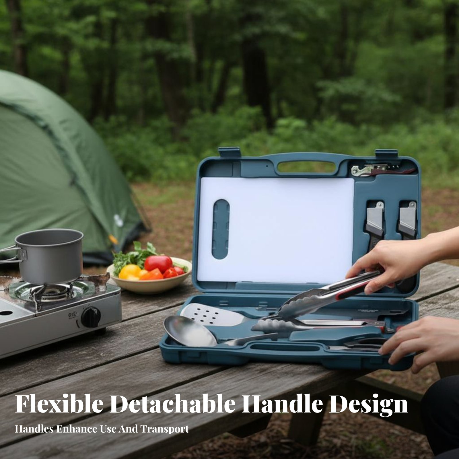 Outdoor Dining Cutlery Set, Ca - Camping Cooking Kit Box review and price