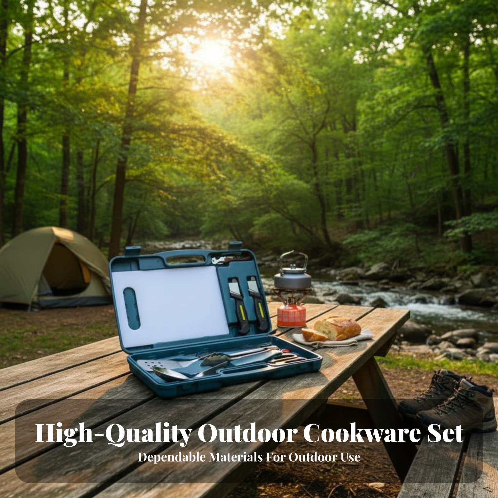 Outdoor Dining Cutlery Set, Ca - Camping Cooking Kit Box review and price