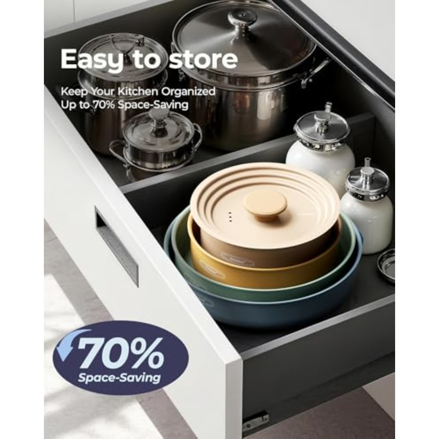Ceramic Cookware Set, Detachab - Camping Cooking Set Detachable Handle review and price
