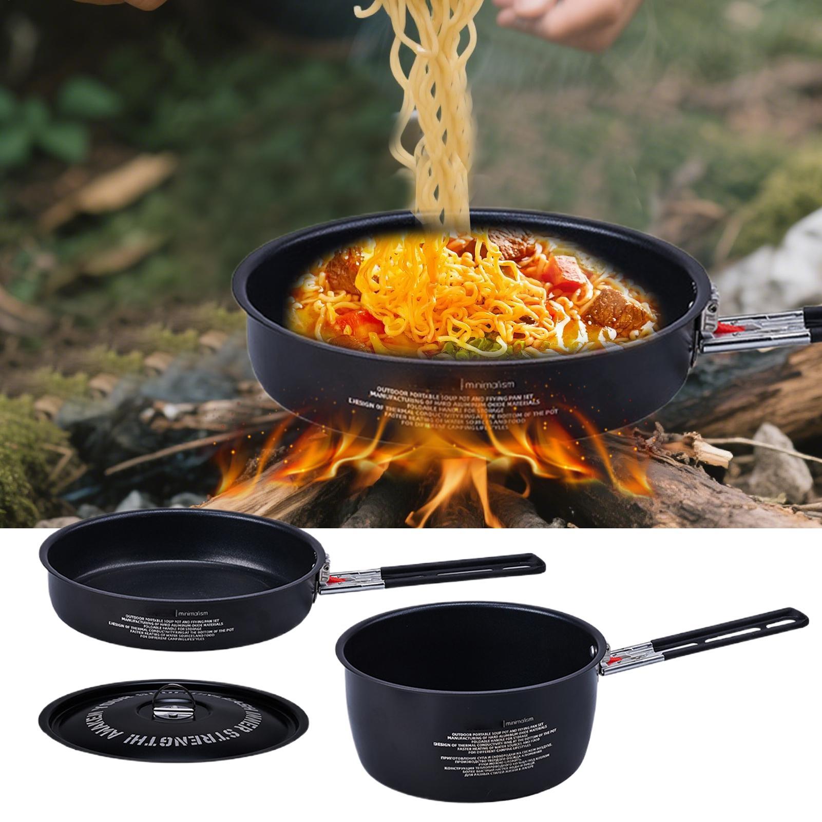 Camping Cookware Set Camp Cook - Camping Cooking Set Detachable Handle review and price