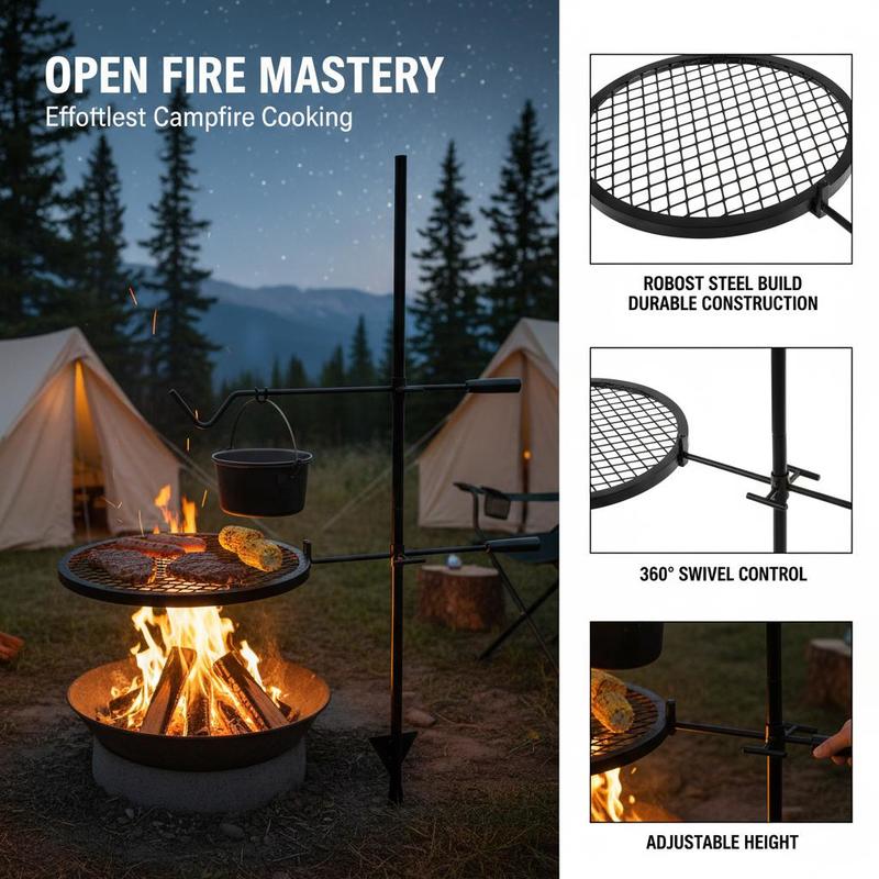 Rotating Cooking Grate 24x24 I - Camping Cooking Mesh review and price