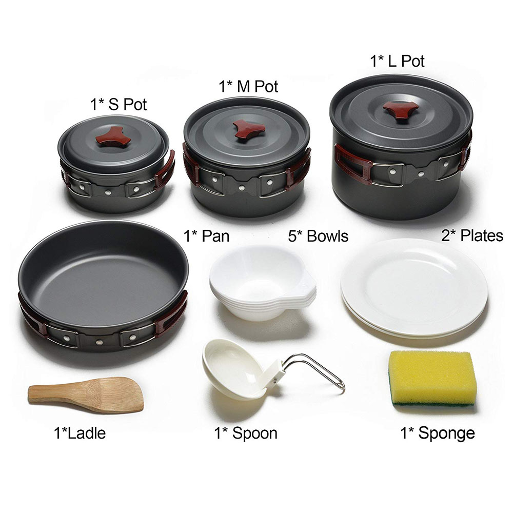 Outdoor Camping Cookware Kit N - Camping Cooking Gear Set review and price