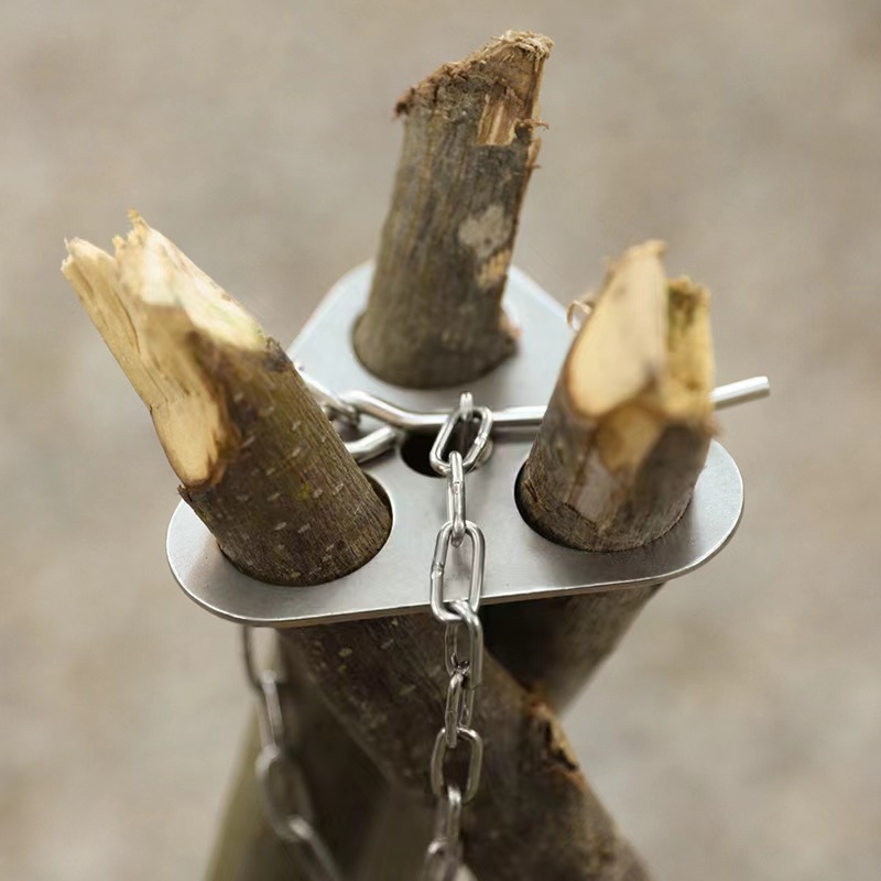 1pc Camping Tripod Iron Materi - Camping Cooking Pot Tripod review and price