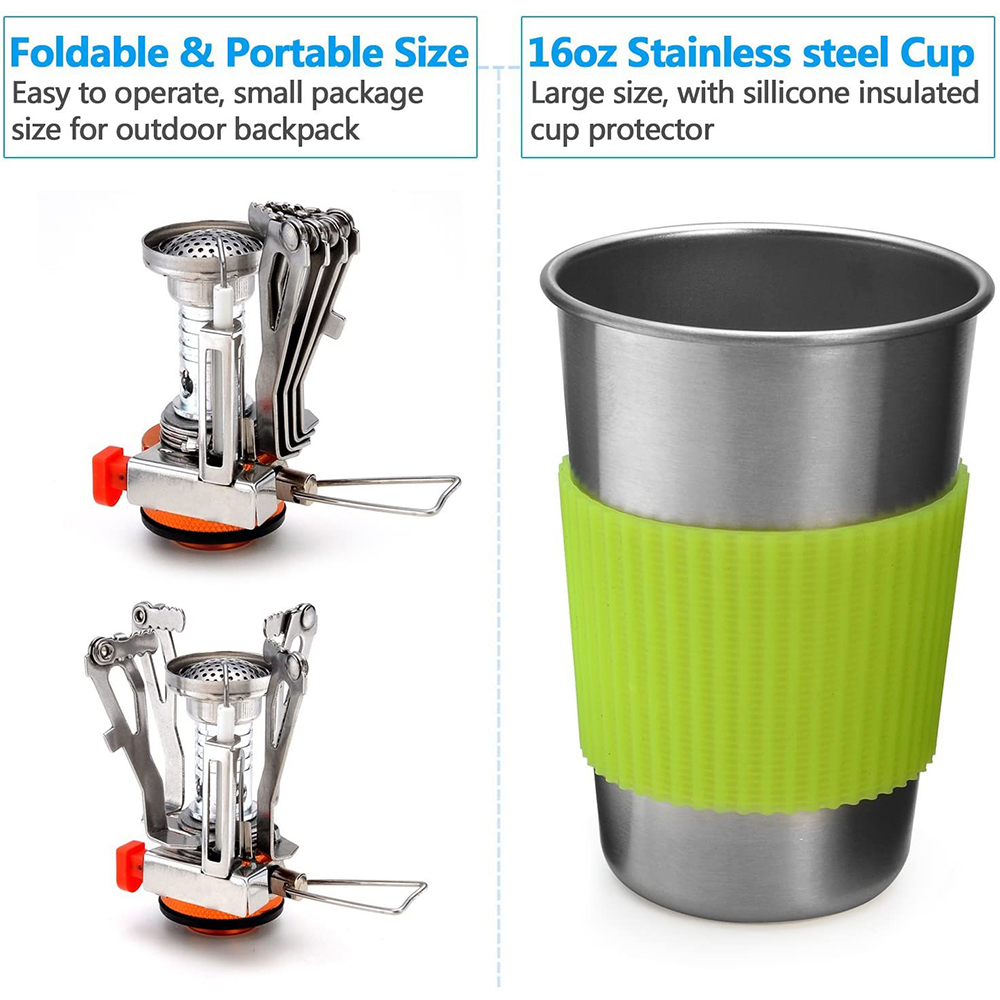 Camping Cookware Kit with Stov - Camping Cooking Mesh review and price